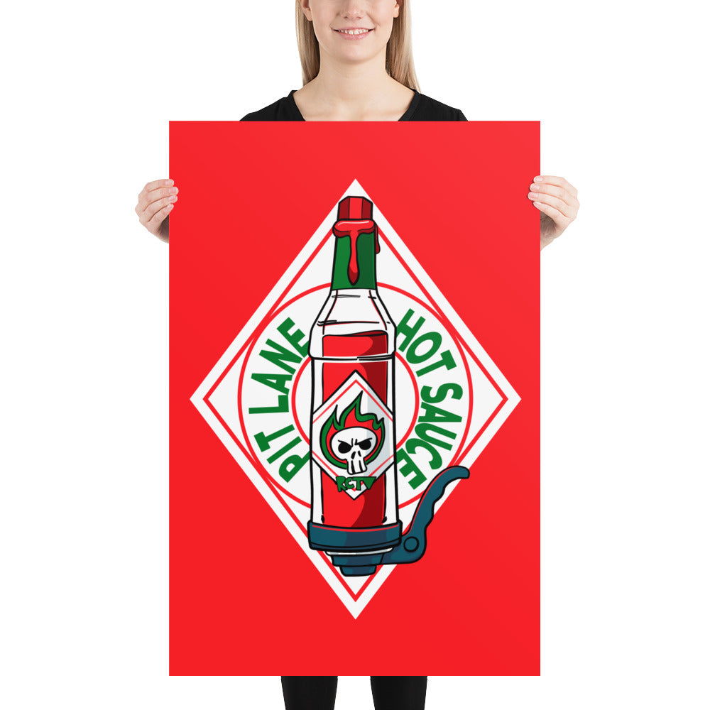 Pit Lane Hot Sauce Label Poster