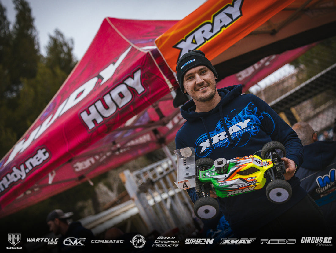 David Ronnefalk and XRAY take Q4 at the Montpelier GP!
David moves to 3rd overall (with one more round of Quali remaining), with:
Juan Carlos Canas RcDriver in the top spot
Riccardo Berton in second
Ronnefalk third, and
Davide Ongaro RC dropping to 4th 
T