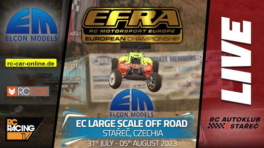 Brought to you by Elcon Models, coverage of the EFRA Large Scale Off Road Euros 2023, live from RCA Stařeč, Czech Republic

#rcmotorsporteurope #rcracing #rccars