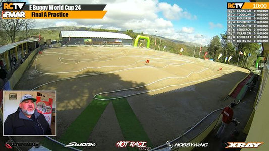 Yes, it’s FINALS DAY!! The RC Racing TV team is LIVE in Macainha, Guarda, Portugal, for the IFMAR World Cup for 1/8th scale Electric Buggy! With some of the best buggy racers in the world on the track, the action has been super-fast all weekend! 
Your com