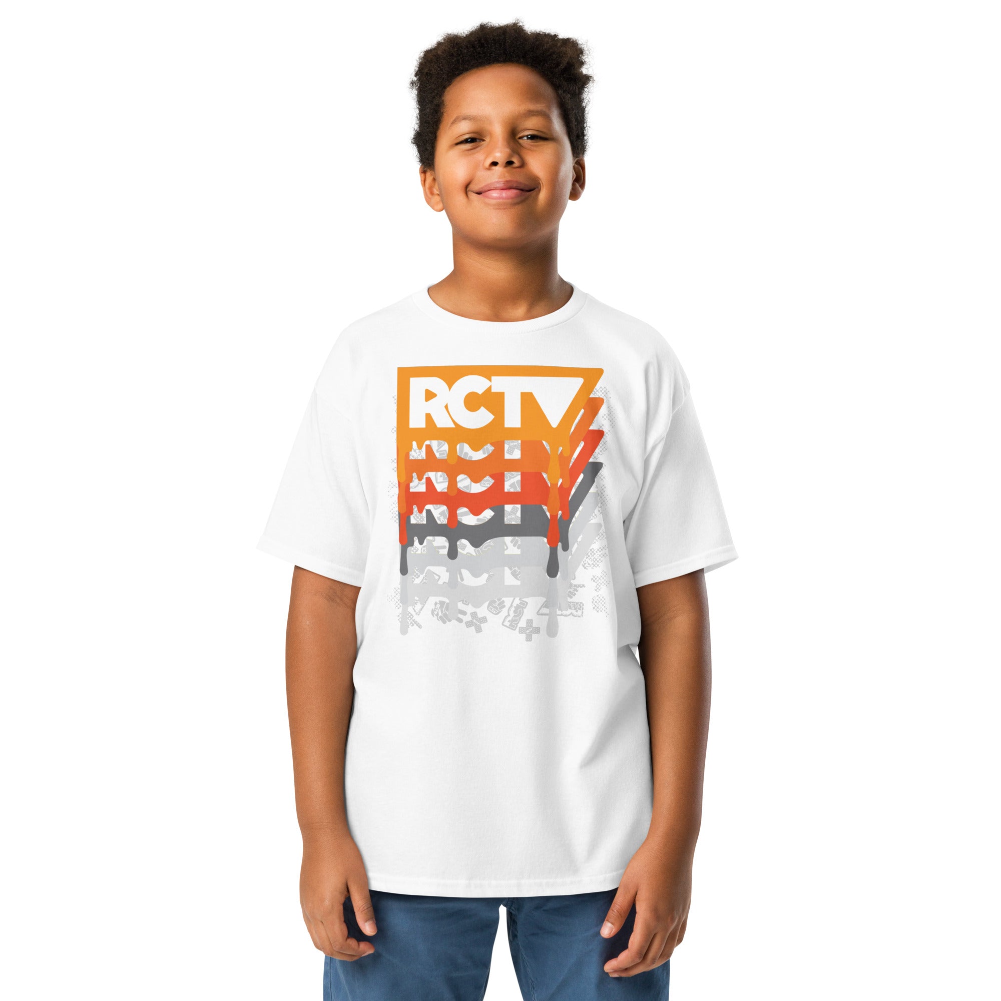 RCTV Team Youth Shirt - White & Orange – RC Racing TV